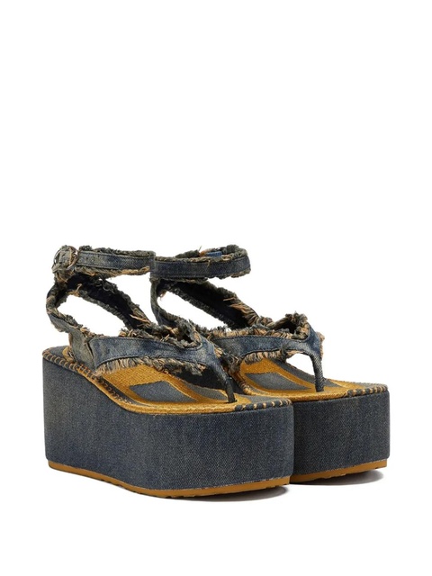 Diesel frayed-edge platform sandals - Blue - zdjęcie produktu nr 1