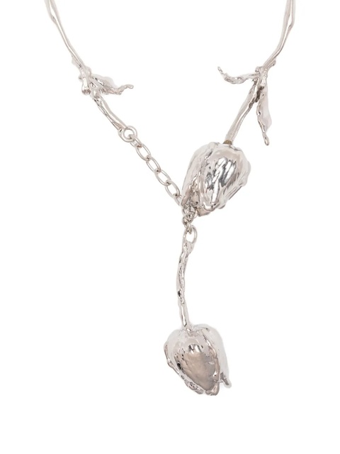 Marni palladium-plated metal rose necklace - Silver - zdjęcie produktu nr 2