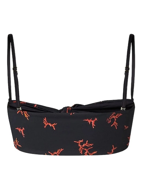 FENDI coral-print tie-front bikini top - Black - zdjęcie produktu nr 1