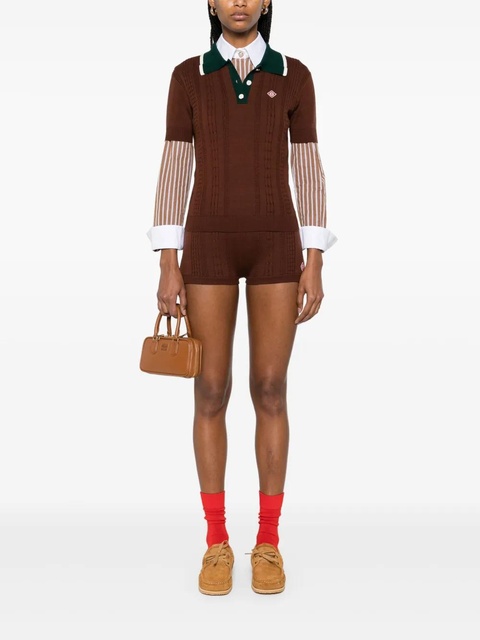 Casablanca cable-knit polo top - Brown - zdjęcie produktu nr 2