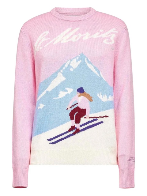 MC2 Saint Barth ski-motif crew-neck sweater - Pink - zdjęcie produktu nr 1