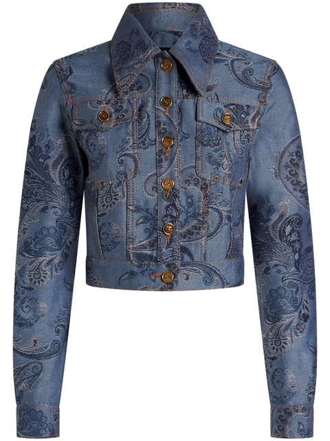 ETRO jacquard-print denim jacket - Blue - zdjęcie produktu nr 1