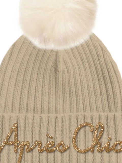 MC2 Saint Barth pompom-detail beanie hat - Neutrals - zdjęcie produktu nr 2
