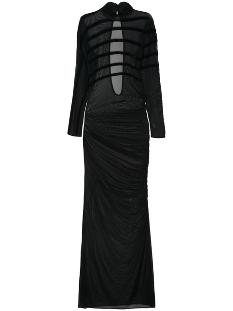 Jean Paul Gaultier draped mesh dress - Black - zdjęcie produktu nr 1
