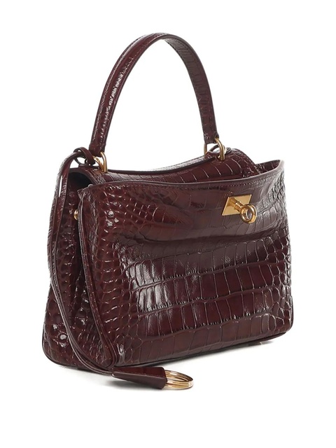 Balenciaga Rodeo crocodile-embossed top-handle bag - Red - zdjęcie produktu nr 2