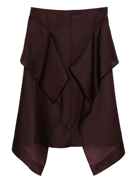 KHAITE Nina ruffled silk skirt - Purple - zdjęcie produktu nr 1