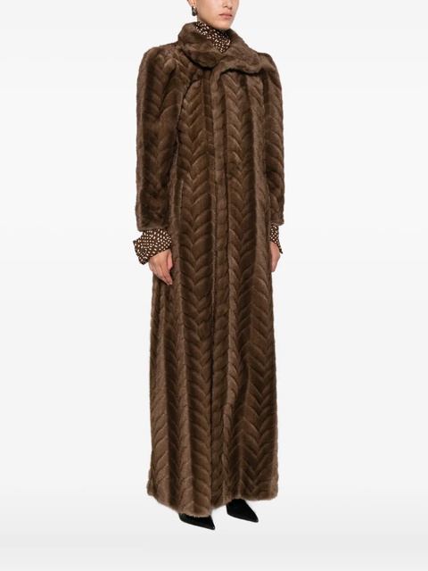 Balenciaga chevron-pattern coat - Brown - zdjęcie produktu nr 2