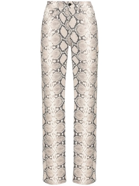Marine Serre python-print trousers - Neutrals - zdjęcie produktu nr 1