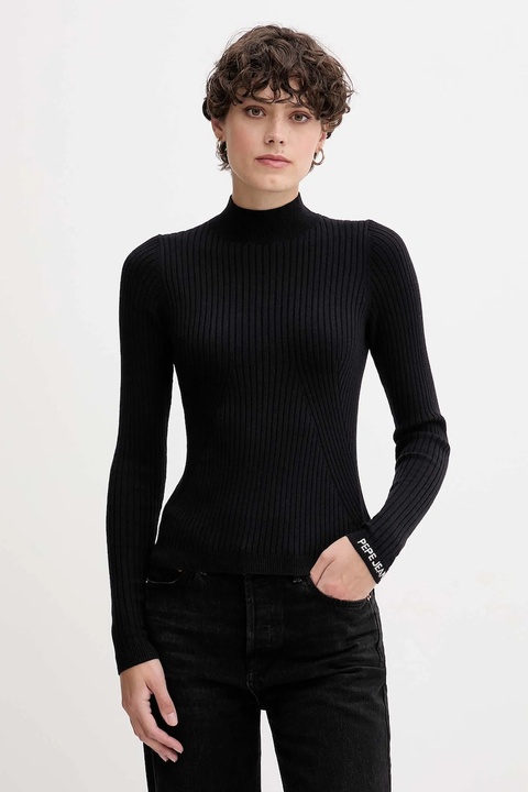 Pepe Jeans sweter damski kolor czarny lekki z półgolfem PL7000026 - zdjęcie produktu nr 1