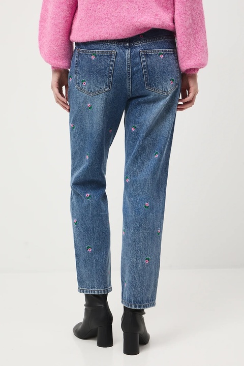 Medicine jeansy bawełniane damskie kolor granatowy - zdjęcie produktu nr 2