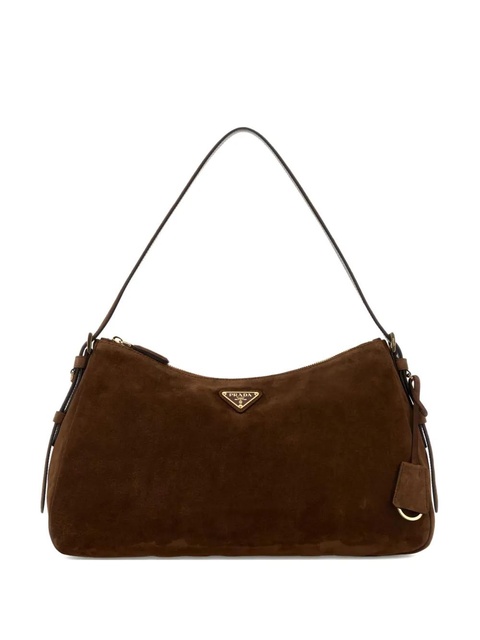 Prada Aimee suede shoulder bag - Brown - zdjęcie produktu nr 1