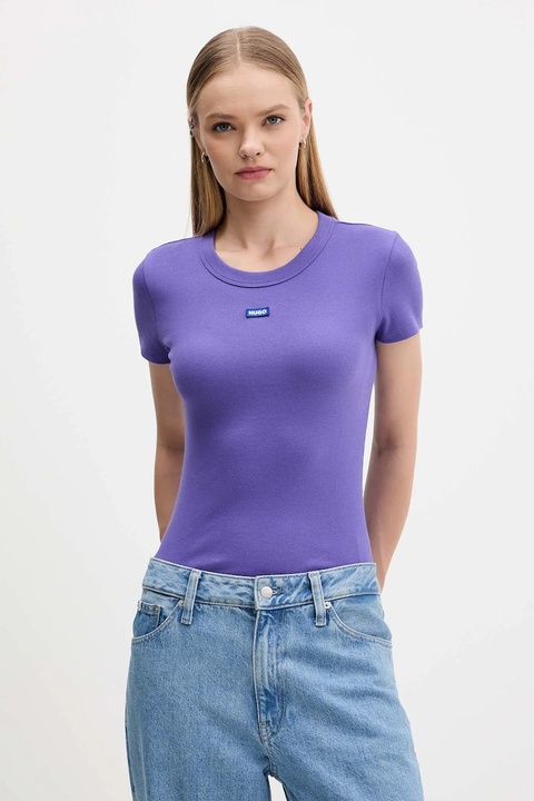 Hugo Blue t-shirt damski kolor fioletowy 50523924 - zdjęcie produktu nr 1