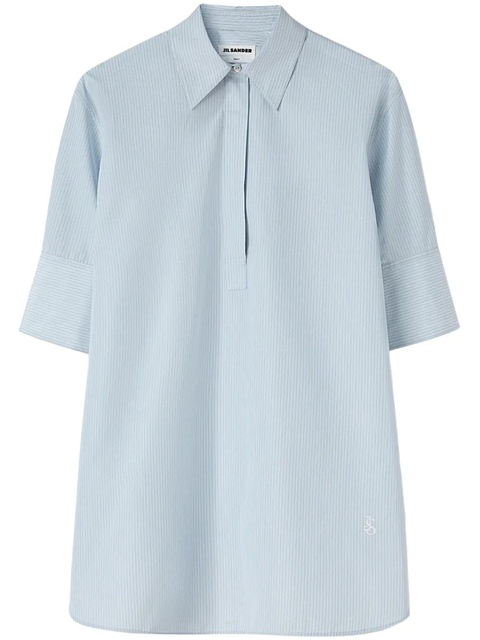 Jil Sander striped half-sleeve cotton shirt - White - zdjęcie produktu nr 1