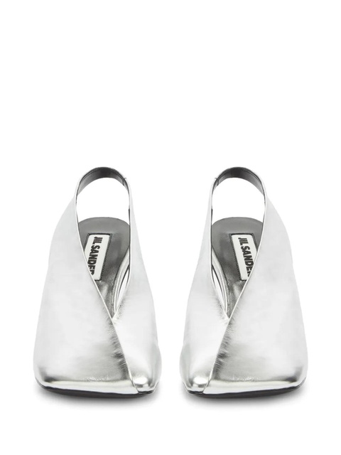 Jil Sander 70mm square-toe leather pumps - Grey - zdjęcie produktu nr 2