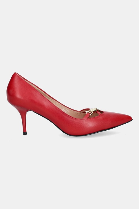 Love Moschino szpilki skórzane kolor czerwony JA10277G1NIA0500 - zdjęcie produktu nr 2