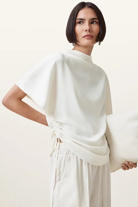 AllSaints bluzka LESLIE damska kolor biały gładka W024PD - zdjęcie produktu nr 1