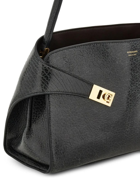 Ferragamo medium Hug leather shoulder bag - Black - zdjęcie produktu nr 2