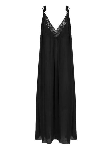 Chloé silk charmeuse lace maxi dress - Black - zdjęcie produktu nr 1