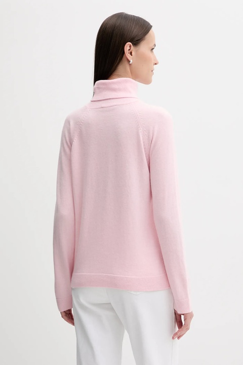 United Colors of Benetton sweter z dodatkiem wełny damski kolor różowy lekki z golfem 1035D2551 - zdjęcie produktu nr 1