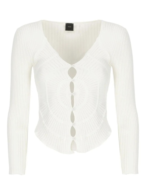 PINKO ribbed long-sleeve cardigan - White - zdjęcie produktu nr 1
