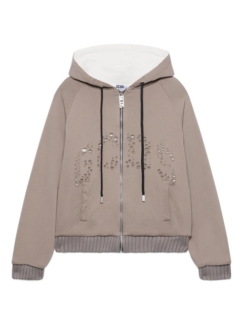 GCDS Distressed zip jumpers - Neutrals - zdjęcie produktu nr 1