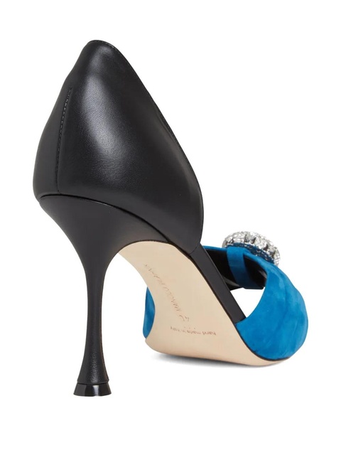 Manolo Blahnik 90mm Ansak ruched-detail sandals - Blue - zdjęcie produktu nr 2