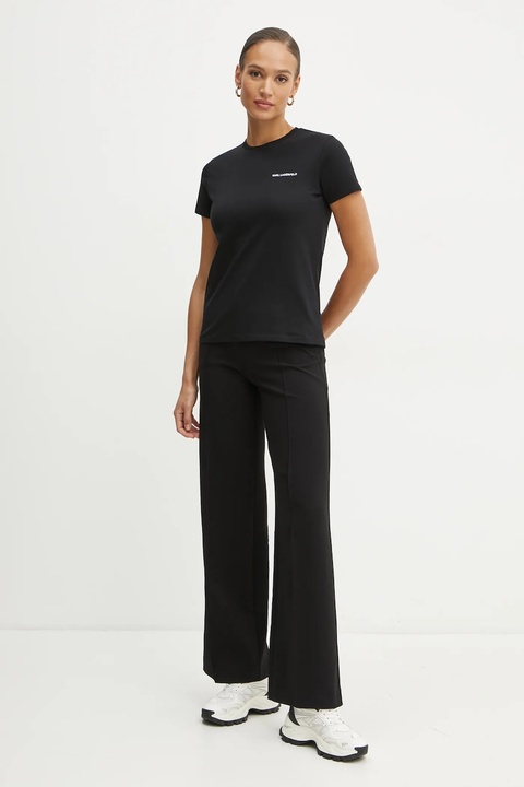 Karl Lagerfeld t-shirt bawełniany damski kolor czarny A1W17019 - zdjęcie produktu nr 2