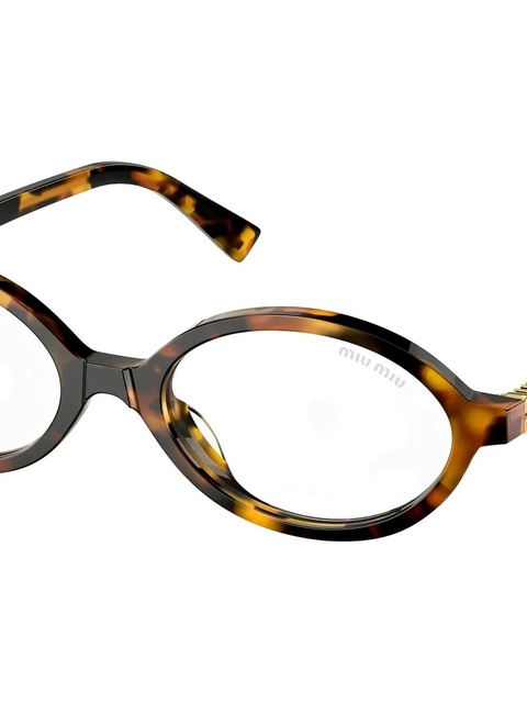 Miu Miu Eyewear oval-frame glasses - Brown - zdjęcie produktu nr 2