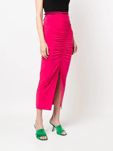 Self-Portrait gathered midi skirt - Pink - zdjęcie produktu nr 2