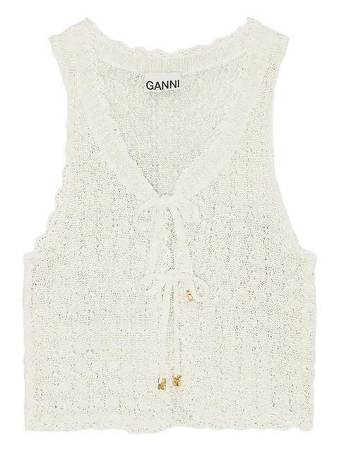 GANNI pointelle-knit vest - Neutrals - zdjęcie produktu nr 1