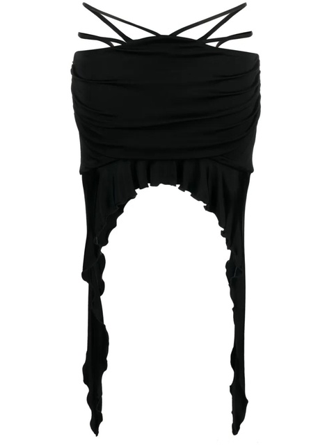 MISBHV cut-out asymmetric ruched miniskirt - Black - zdjęcie produktu nr 1