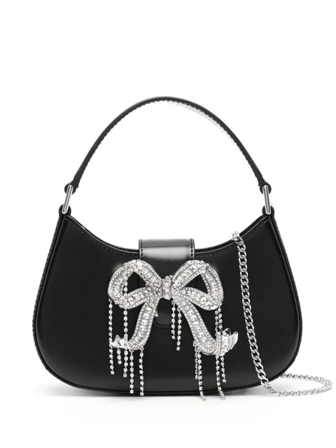 Self-Portrait bow-embellished shoulder bag - Black - zdjęcie produktu nr 1