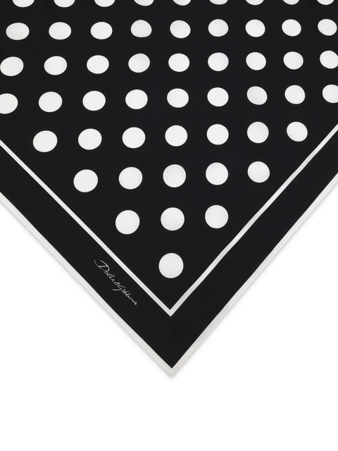 Dolce & Gabbana polka-dot cotton scarf - Black - zdjęcie produktu nr 2