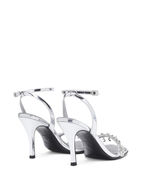 Diesel D-Vina 90mm leather sandals - Silver - zdjęcie produktu nr 2
