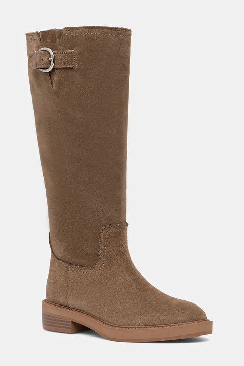 Steve Madden kozaki zamszowe La Rue damskie kolor beżowy na płaskim obcasie 11004871 - zdjęcie produktu nr 1