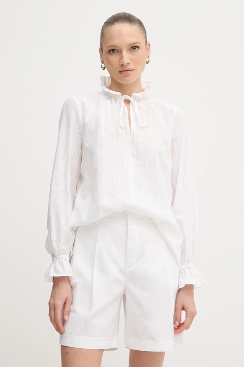 Marc Aurel bluzka bawełniana damska kolor biały gładka 6300-1000-93431 - zdjęcie produktu nr 1