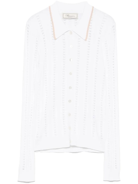 Blumarine fine-ribbed shirt - White - zdjęcie produktu nr 1