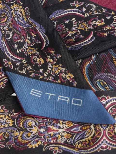 ETRO paisley foliage silk scarf - Black - zdjęcie produktu nr 1