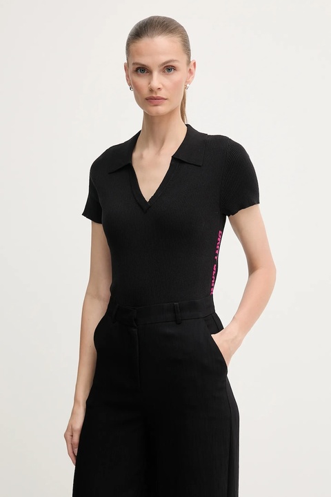 Dkny polo damski kolor czarny DJ4R0188 - zdjęcie produktu nr 1
