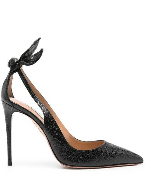Aquazzura Bow Tie 105mm leather pumps - Black - zdjęcie produktu nr 1