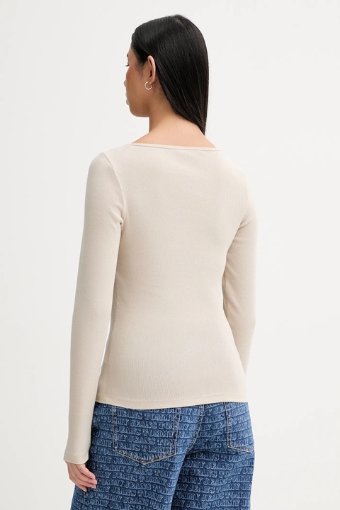 Tommy Jeans longsleeve kolor beżowy DW0DW21836 - zdjęcie produktu nr 2
