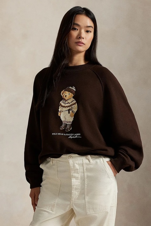 Polo Ralph Lauren bluza damska kolor brązowy z nadrukiem 211A87105 - zdjęcie produktu nr 1