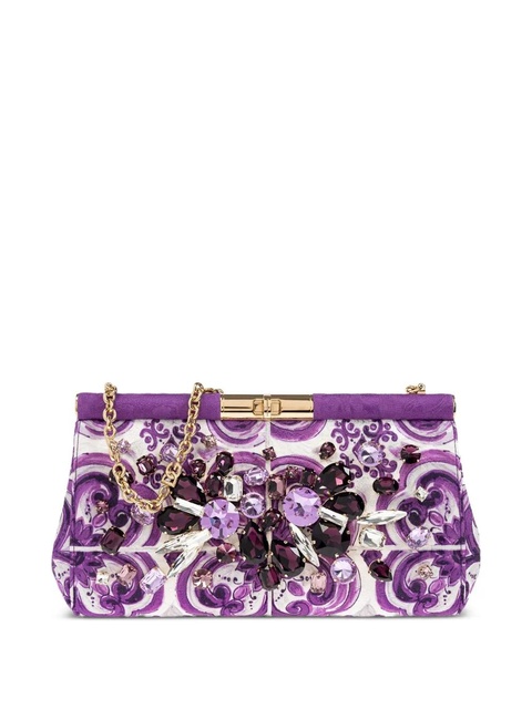 Dolce & Gabbana small Marlene floral clutch bag - Purple - zdjęcie produktu nr 1