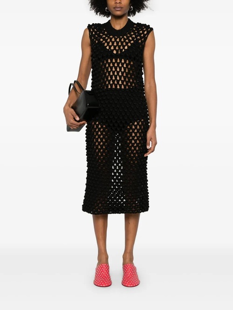Jil Sander crochet midi dress - Black - zdjęcie produktu nr 2