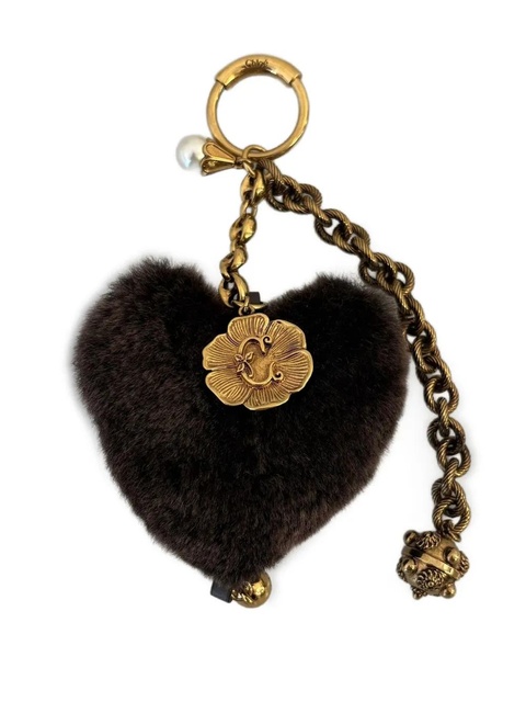 Chloé heart shearling bag charm - Brown - zdjęcie produktu nr 1