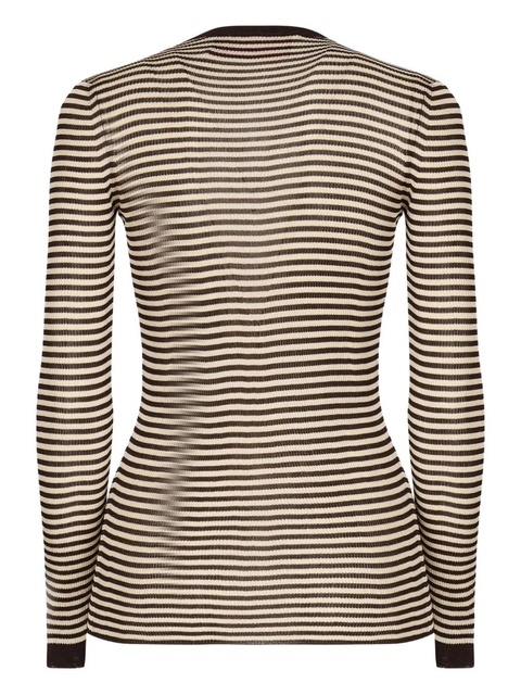 Valentino Garavani striped-pattern long-sleeve T-shirt - Brown - zdjęcie produktu nr 2