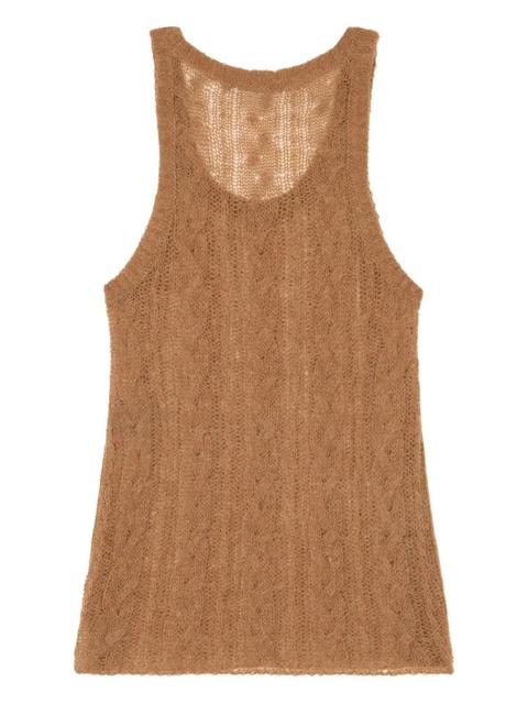 Alanui Desert Drift cable-knit tank top - Brown - zdjęcie produktu nr 1