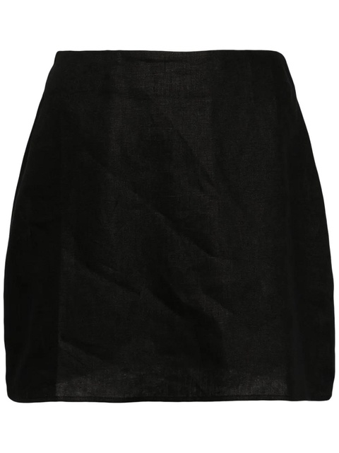 Reformation Veranda linen miniskirt - Black - zdjęcie produktu nr 2