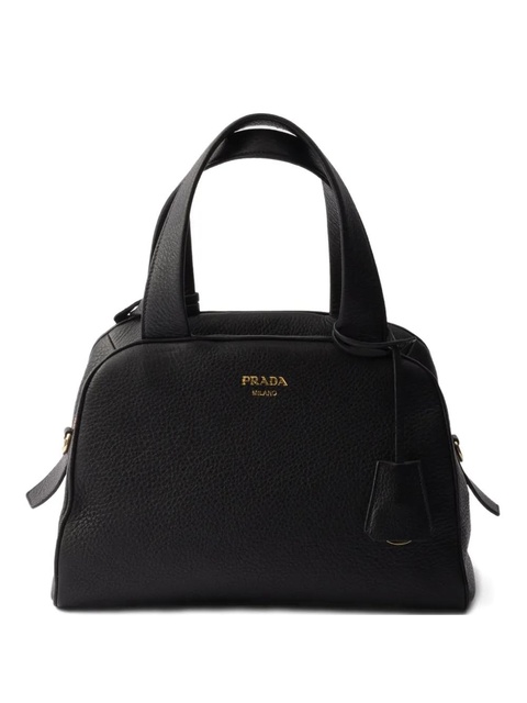 Prada leather top-handle zip tote bag - Black - zdjęcie produktu nr 1