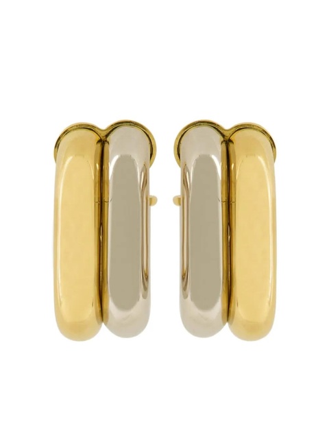 Rabanne two-tone hoop earrings - Silver - zdjęcie produktu nr 1